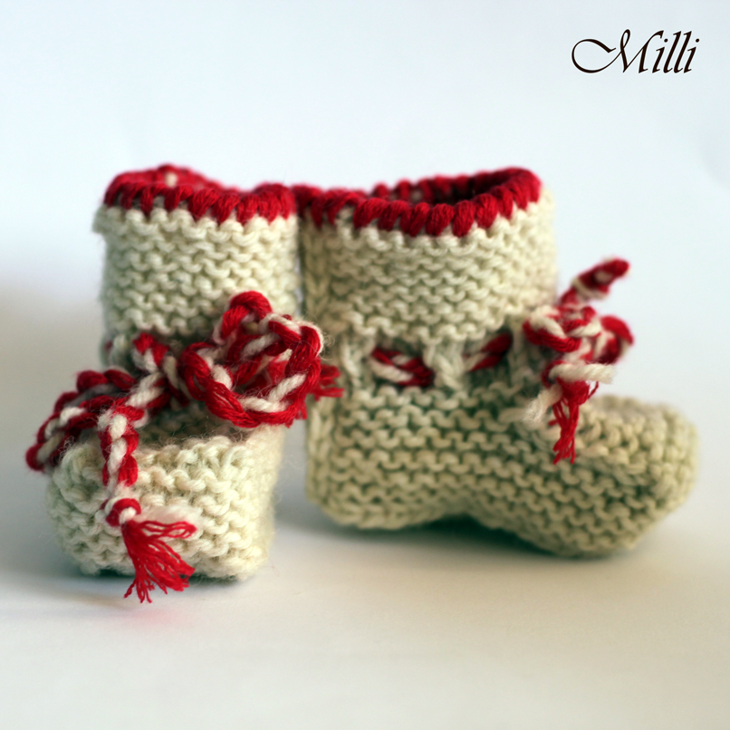 Knitted baby boots Milli, 9cm