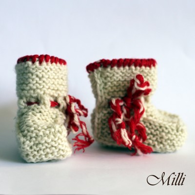 Knitted baby boots Milli, 9cm