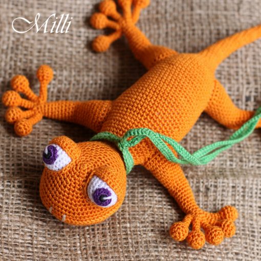 Handmade Baby toy Gecko Pink by MilliCrafts.comHandmade Baby toy Gecko Orange by MilliCrafts.com