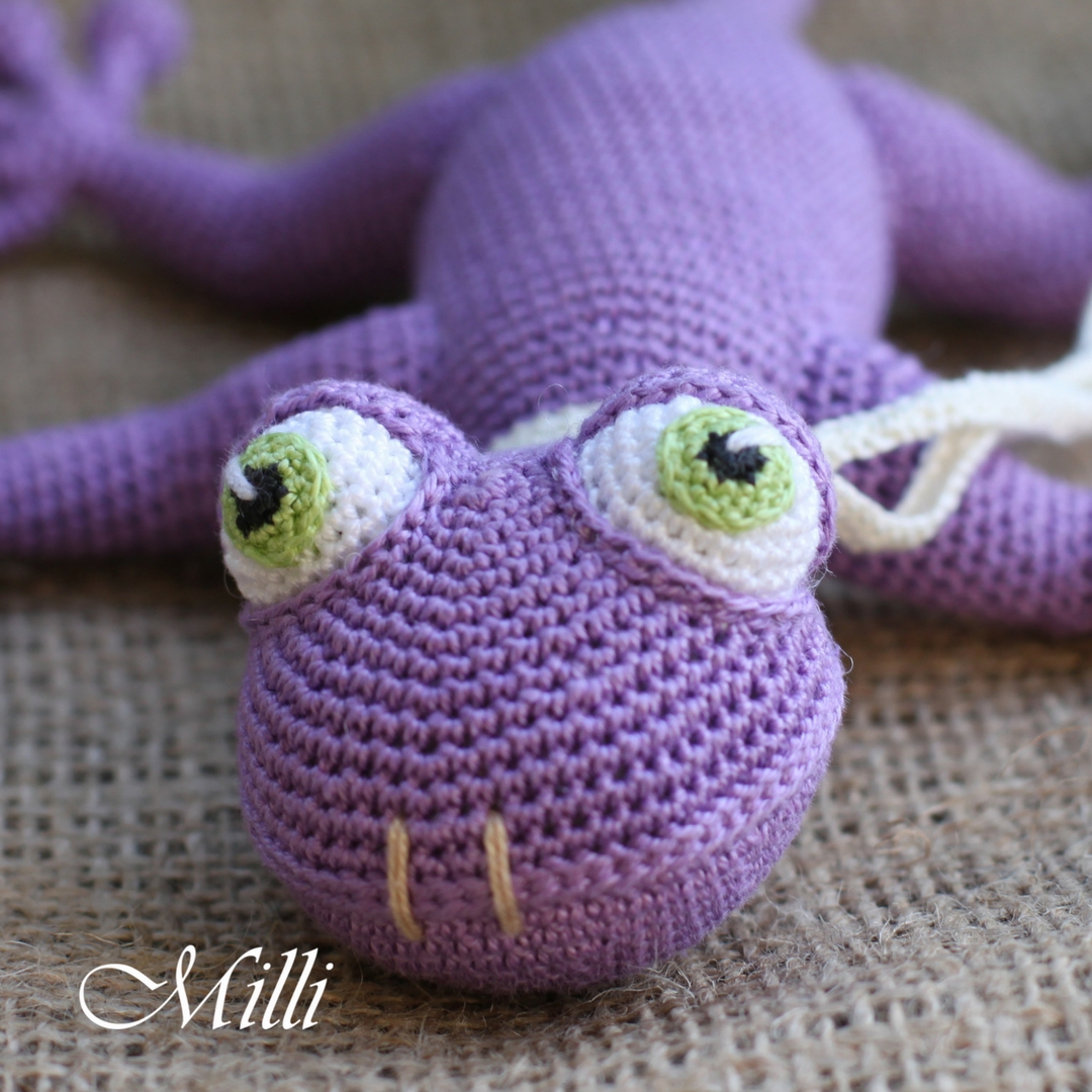 Handmade Baby toy Gecko Violet by MilliCrafts.com