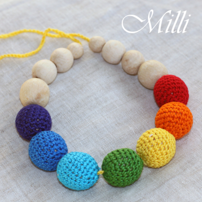 Teething Nursing Rainbow Necklace by MilliCrafts.com