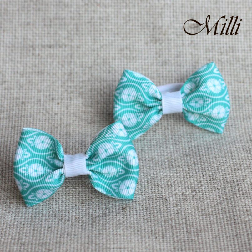 #10 Handmade hair bands/ scrunchies by Millicrafts.com - mint lace - 2pcs available