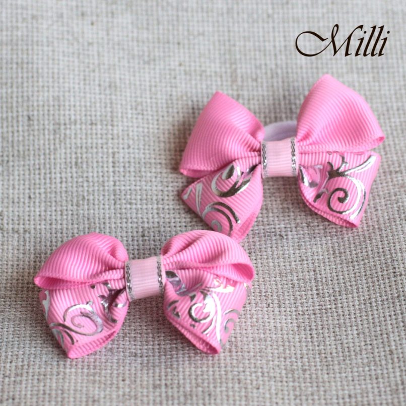 #7 Handmade hair bands/ scrunchies by Millicrafts.com - pink lace- 1pcs available