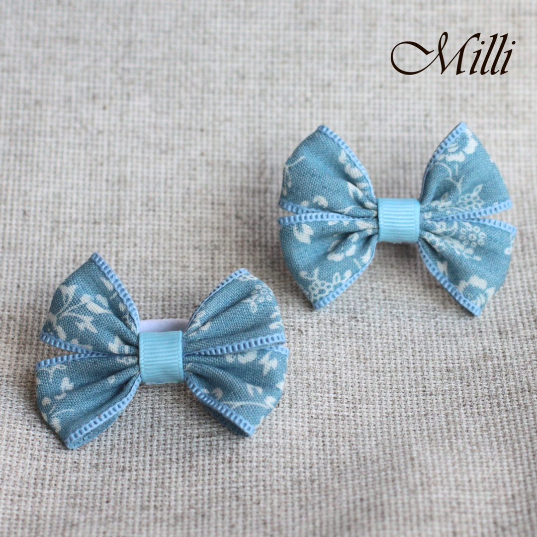 #16 Handmade hair bands/ scrunchies by Millicrafts.com - cotton blue- 2pcs available