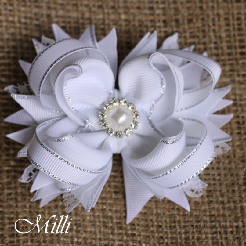 #202 Snowflake New Year hair accessories -hair bow by MilliCrafts.com - 1pcs available