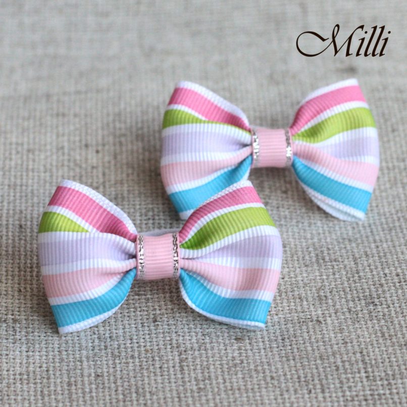#5 Handmade hair bands/ scrunchies by Millicrafts.com - pastel stripes- 2pcs available