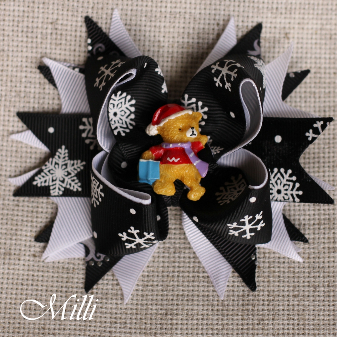 #208 New Year hair accessories -hair bow by MilliCrafts.com - 1pcs available