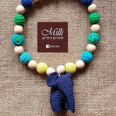 Nursing Teething Necklace with an elephant
