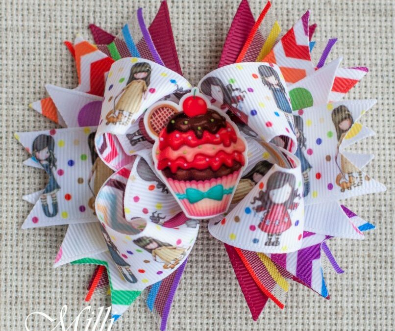 #101 Big hair bow clip Cake by MilliCrafts.com – 1pcs available