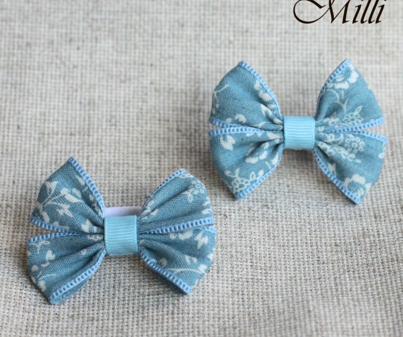 #16 Handmade hair bands/ scrunchies by Millicrafts.com – cotton blue- 2pcs available