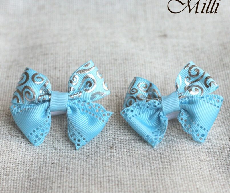 #6 Handmade hair bands/ scrunchies by Millicrafts.com – blue lace- 2pcs available