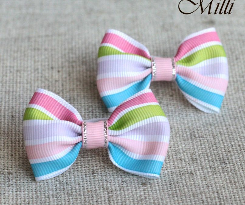 #5 Handmade hair bands/ scrunchies by Millicrafts.com – pastel stripes- 2pcs available