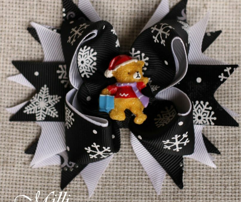 #208 New Year hair accessories  -hair bow by MilliCrafts.com – 1pcs available