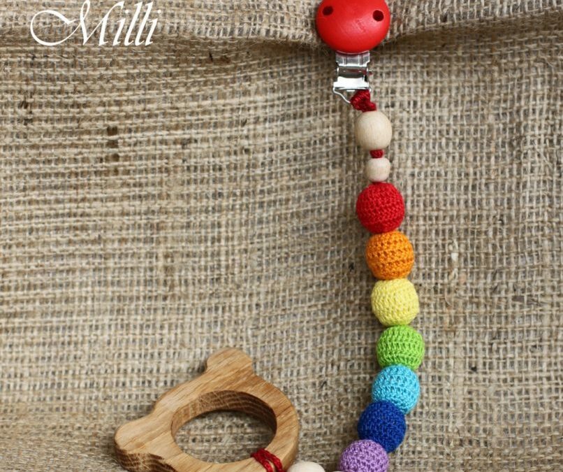 Milli Toy Teether Bear with Clip