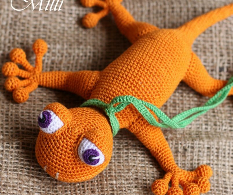 Handmade Baby toy Gecko Pink by MilliCrafts.comHandmade Baby toy Gecko Orange by MilliCrafts.com